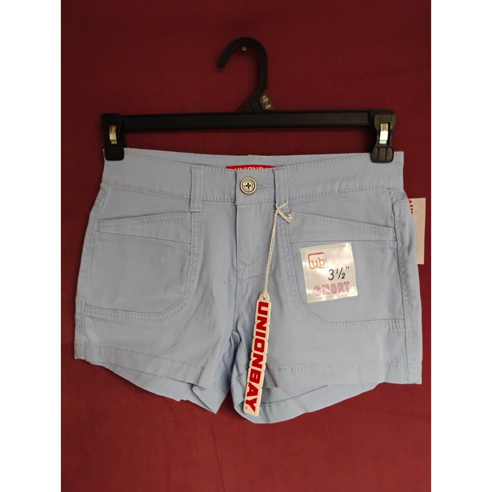 Union Bay Size 1 Delaney Skyway Blue Cargo Shorts Pockets 3 1/2 Short